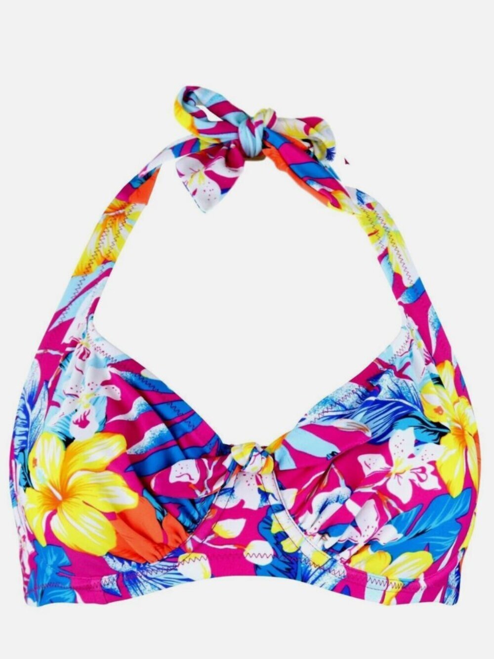 Pour Moi Heatwave Ibiza Tropical Swim Top Floral Underwire Halter 34C